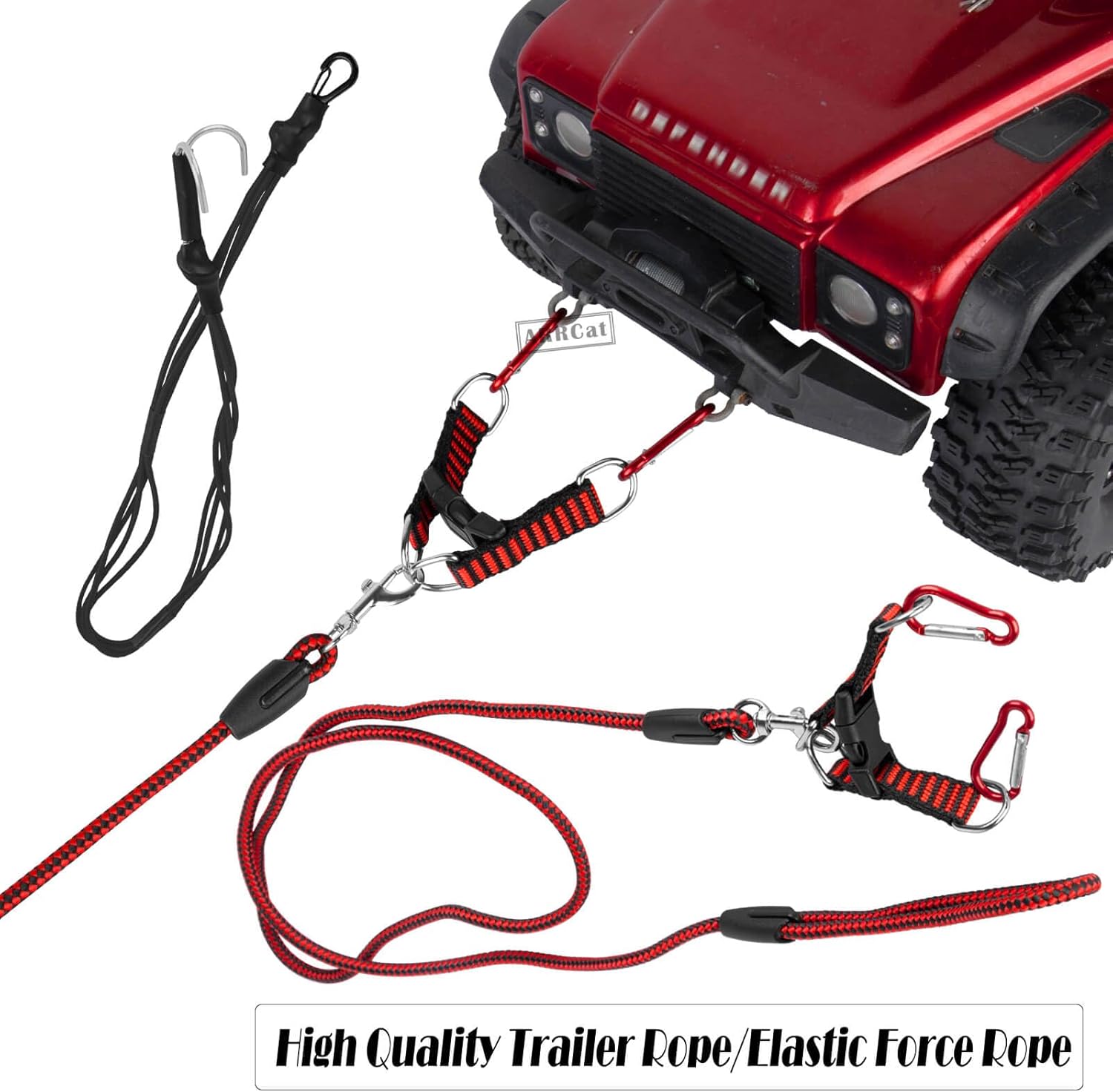 RC Decoration Upgrades Part for 1/10 SCX10,Trx4/6,GEN7/8,Jack,Fuel Tank,Shovel,Axe,Trailer Chain/Hook/Rope/Receiver/Elastic Force Rope,Antenna,Nitrogen Bottle,Ladder,Recovery Board,Black