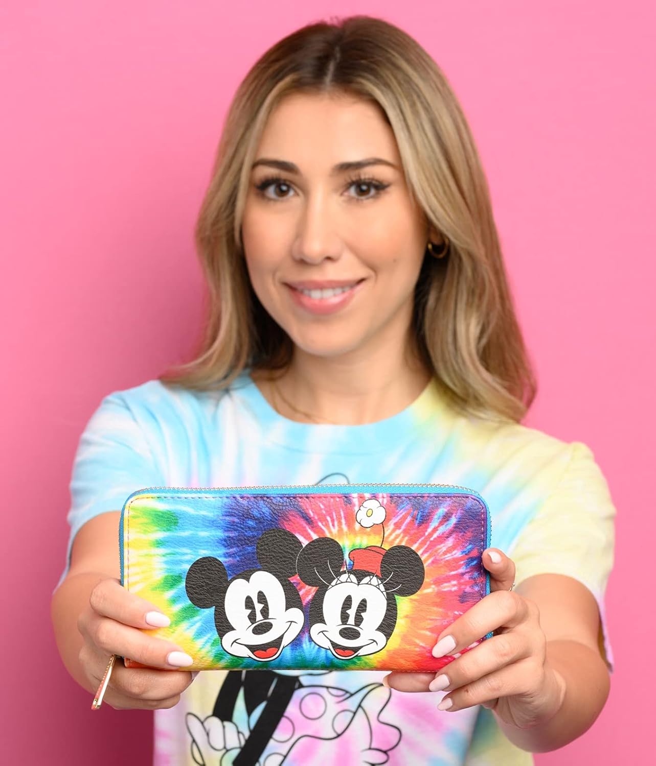 Loungefly Disney Mickey Minnie Mouse Tie Dye Wallet Zip Around Clutch - Image 7