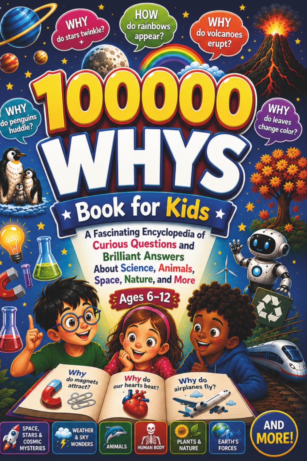 100000 Whys Book for Kids: A Fascinating Encyclopedia of Curious Questions and Brilliant Answers About Science, Animals, Space, Nature, and More (Ages 6-12)