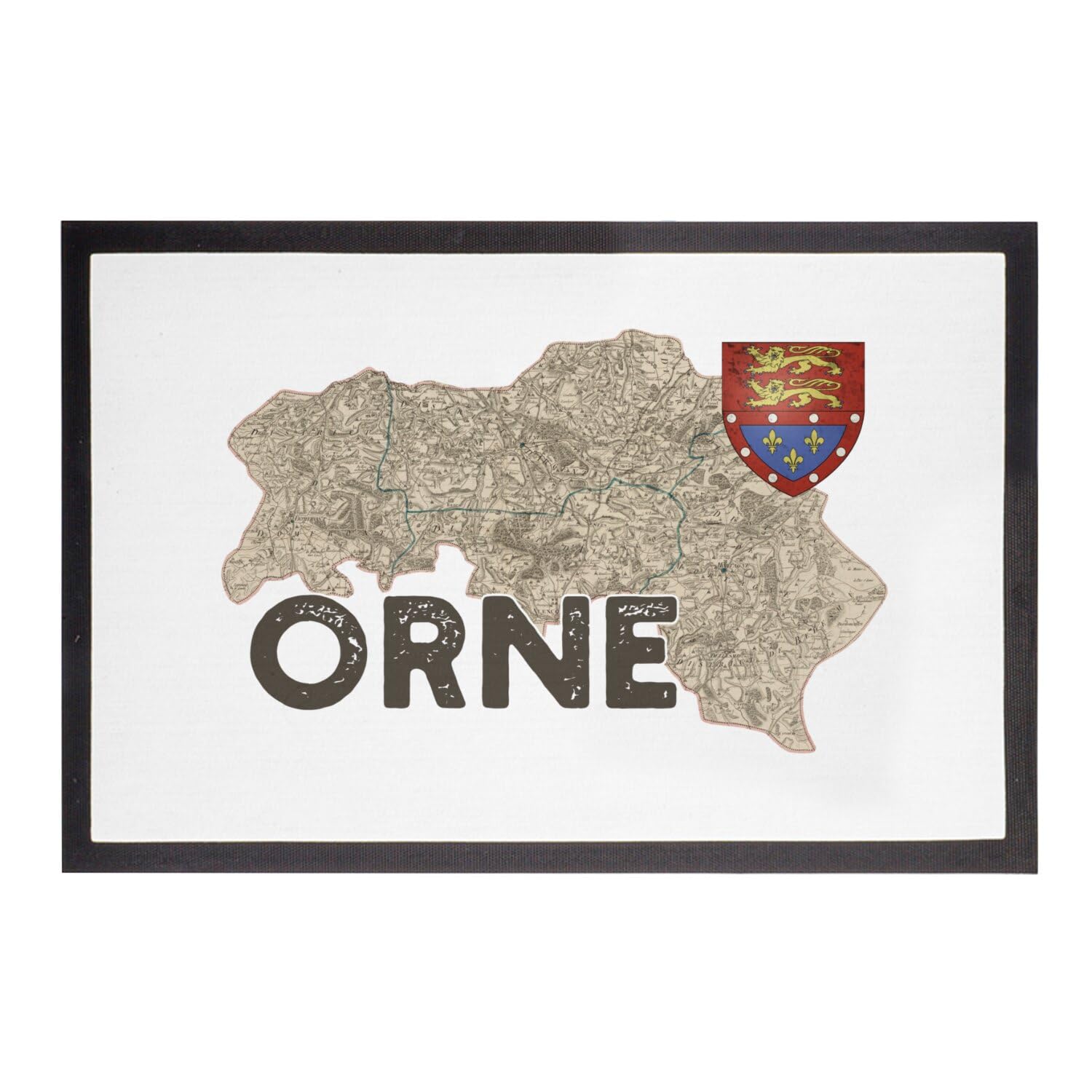 Paillasson Orne 61 Alençon Carte Ancienne Cadeau Idéal Normandie