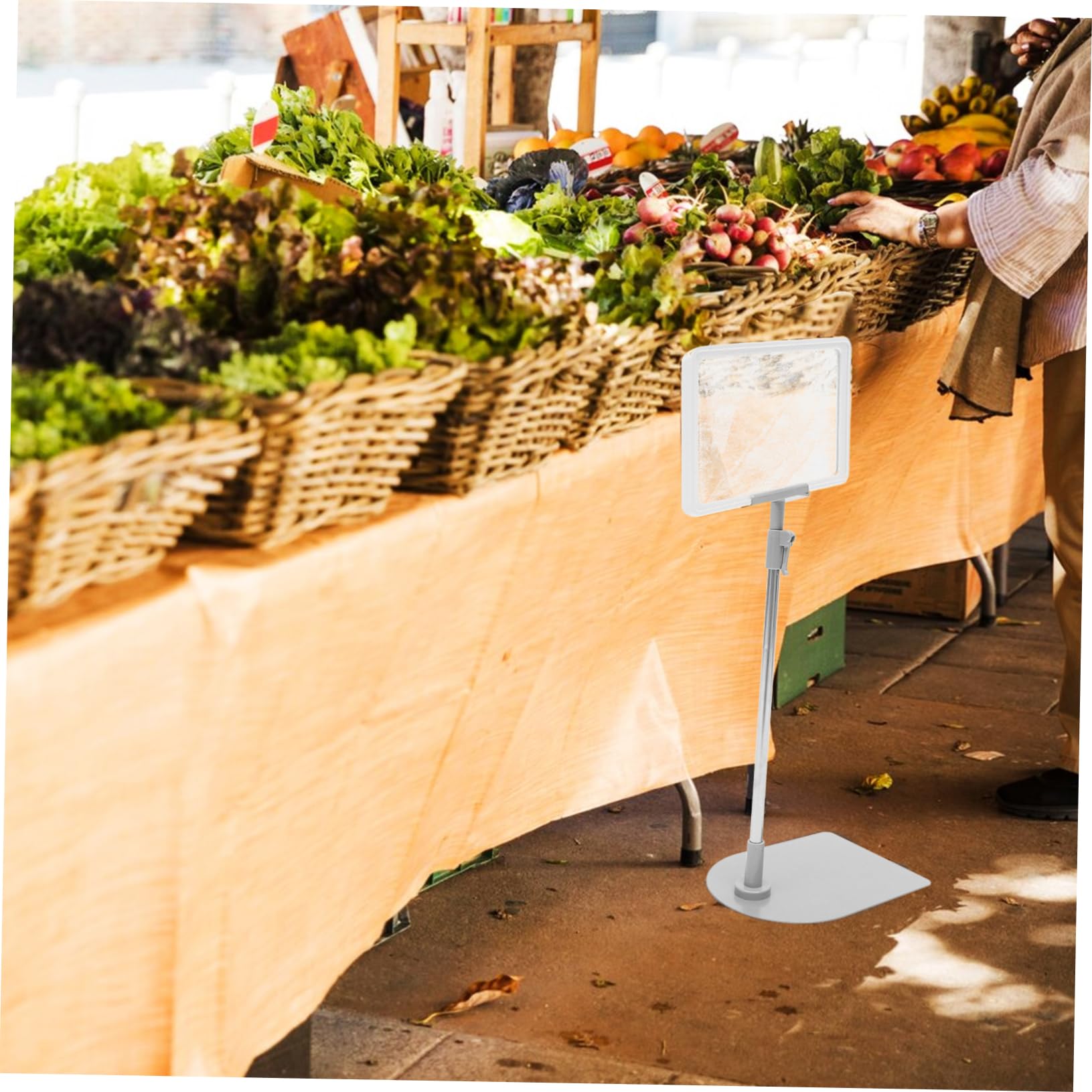 Angoily Cartellino Prezzo Supermercato Porta Segnaprezzo Bianco Riutilizzabile Leggero in Metallo Inossidabile e Plastica Modello A5 per Esposizione nel Negozio