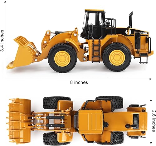 Miniatura 4 de HAPYAD Cargadora de ruedas de metal fundido a presión 150 para niños, equipos de construcción de metal, modelos de excavadora para niños y niñas