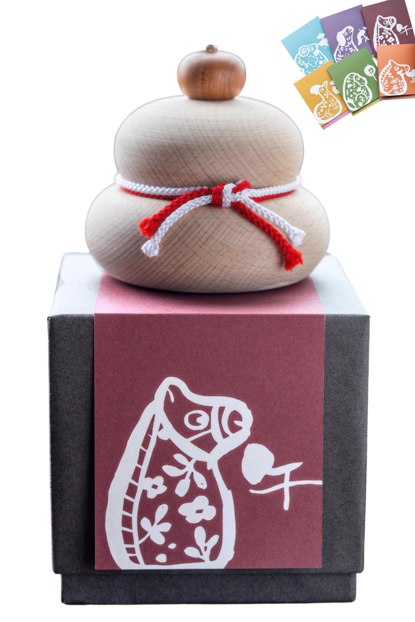 Amazon.co.jp: かわいい干支置物になる 木製鏡餅 小 コンパクトな卓上