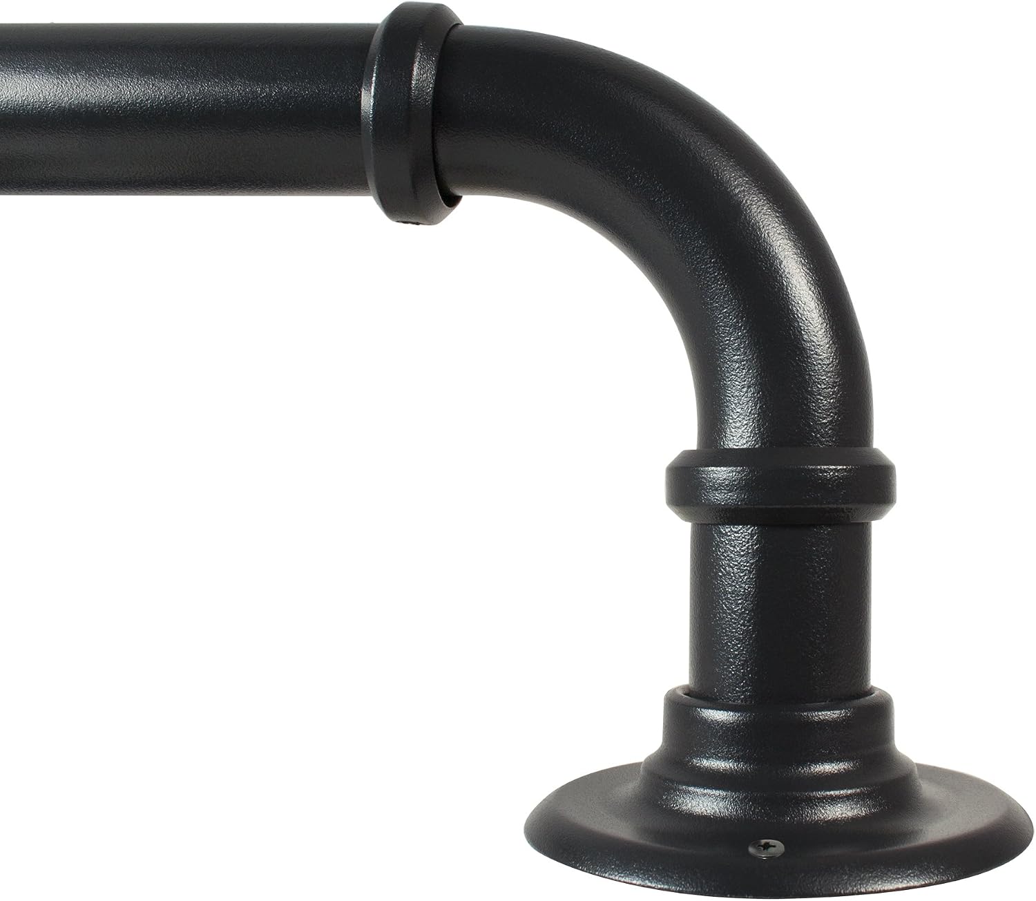 Decopolitan Room Darkening 1" Telescoping Single Rod Set, 72-144", Black