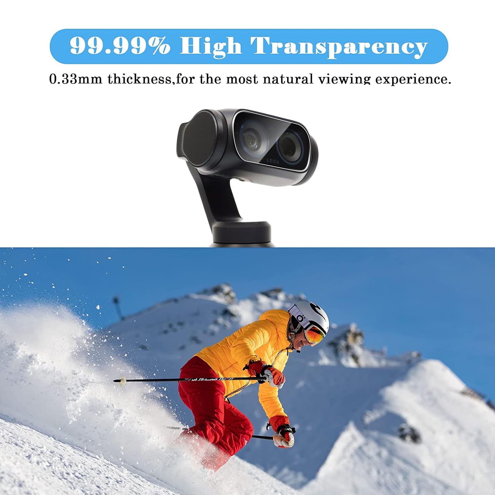 QULLOO Folia ochronna do Insta360 Luna Ultra do szkła pancernego, 3 sztuki folii ochronnej na wyświetlacz z 3 sztukami ochrony aparatu, szkło hartowane o twardości 9H, szkło hartowane HD przezroczyste