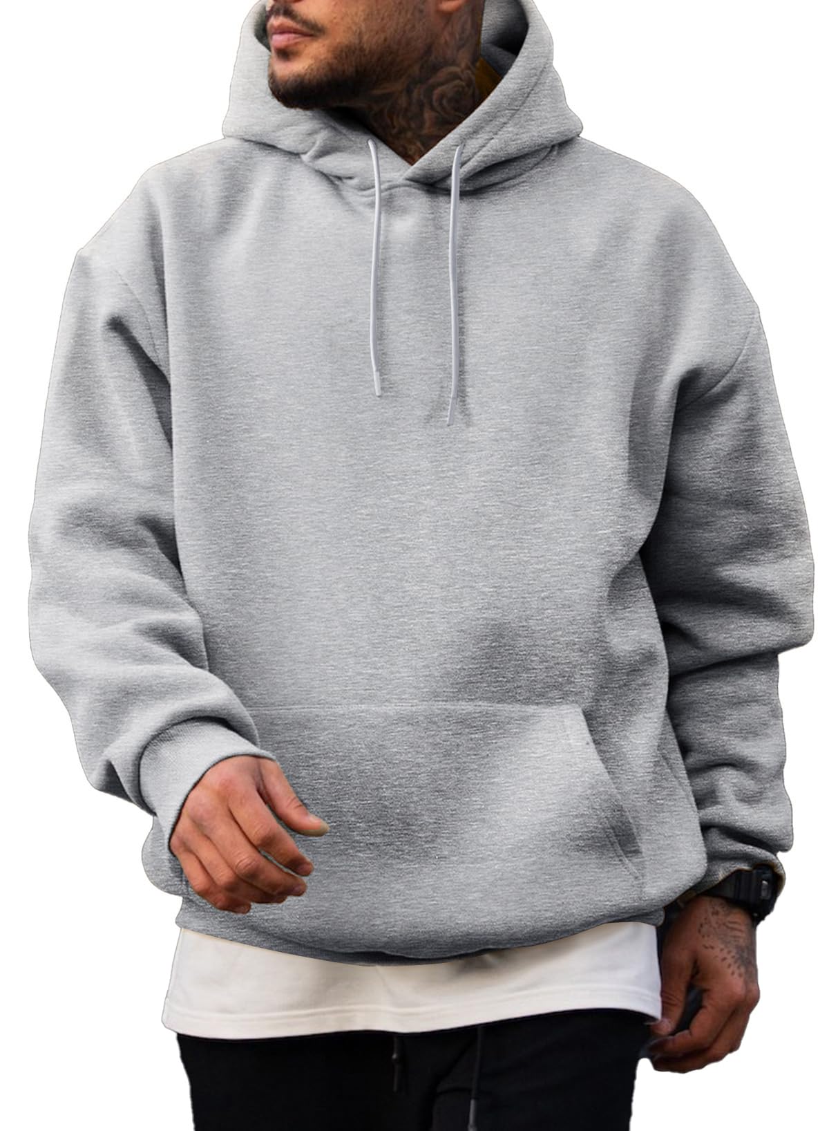 JMIERR Mens Fleece Lined Oversized Hoodie Pullover Sweatshirts