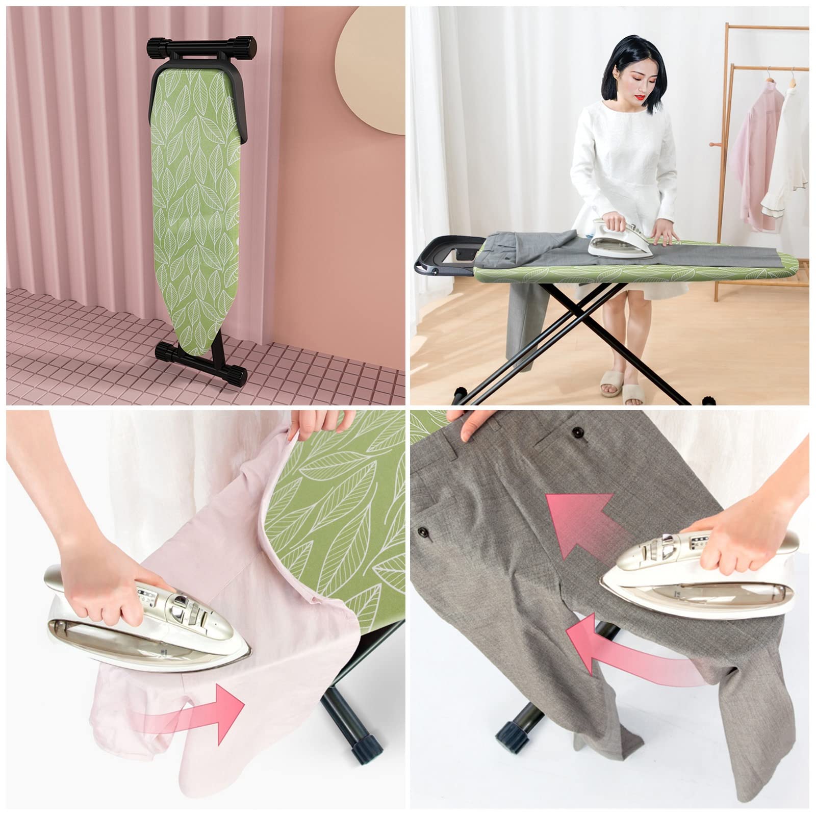 Tabla De Planchar, superficie de planchado extra grande,Soporte Para Centros De Planchado,6 altura regulable,Patas Extragruesas con Patas Antideslizantes, estable y robusta ( Color : Gray , Size : 47.