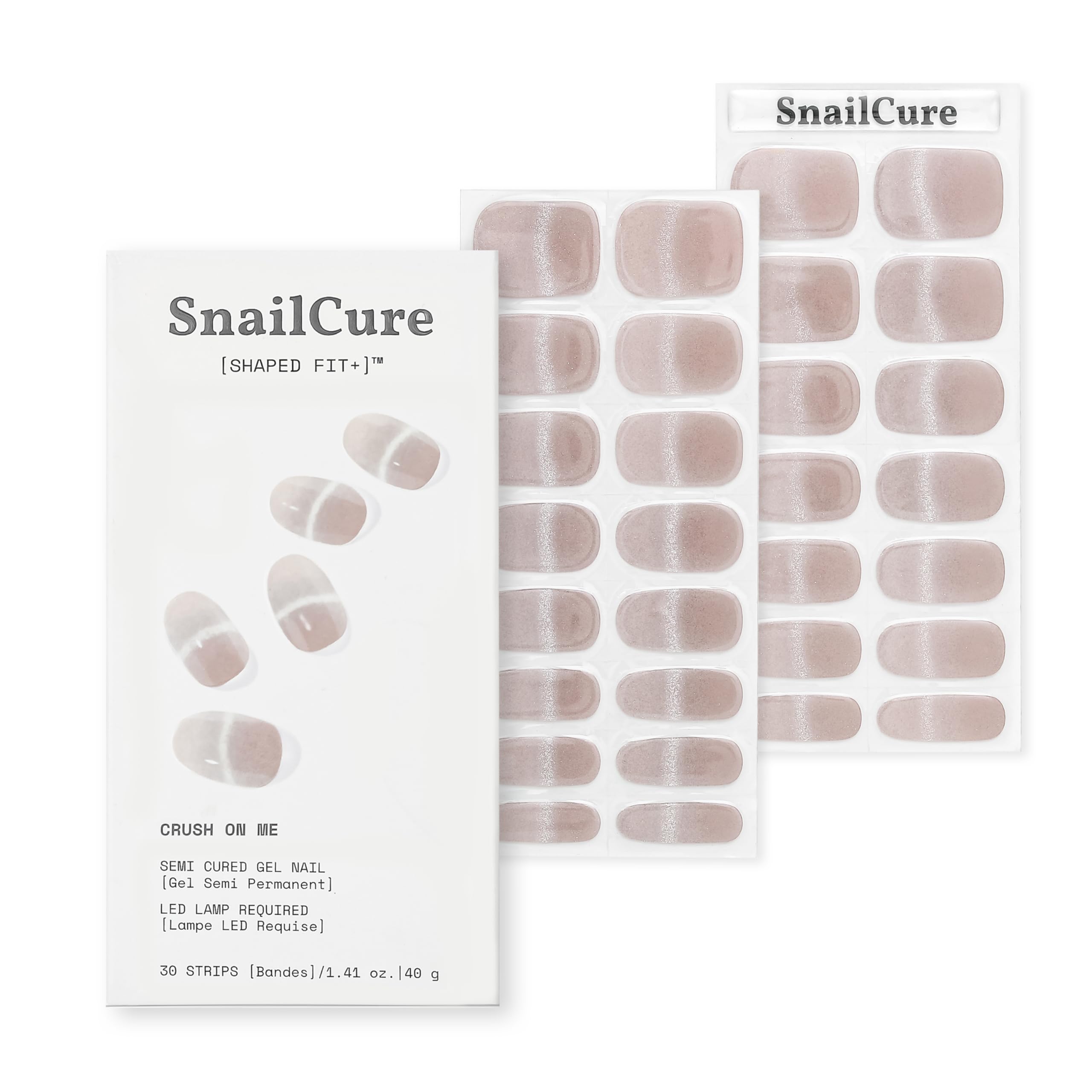 SnailCure Semi Cured Gel Nail Strips, Real Gel Polish Wraps, Long-Lasting Shine, Easy Stick On Nails Kit, Vegan