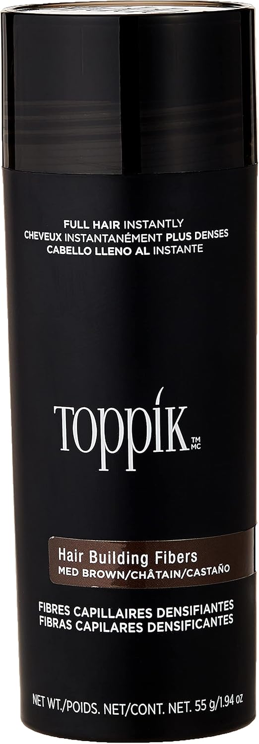 Toppik, Hair Building Fibres Powder for A Thickerlooking Hairline, Crown and Beard, Instant