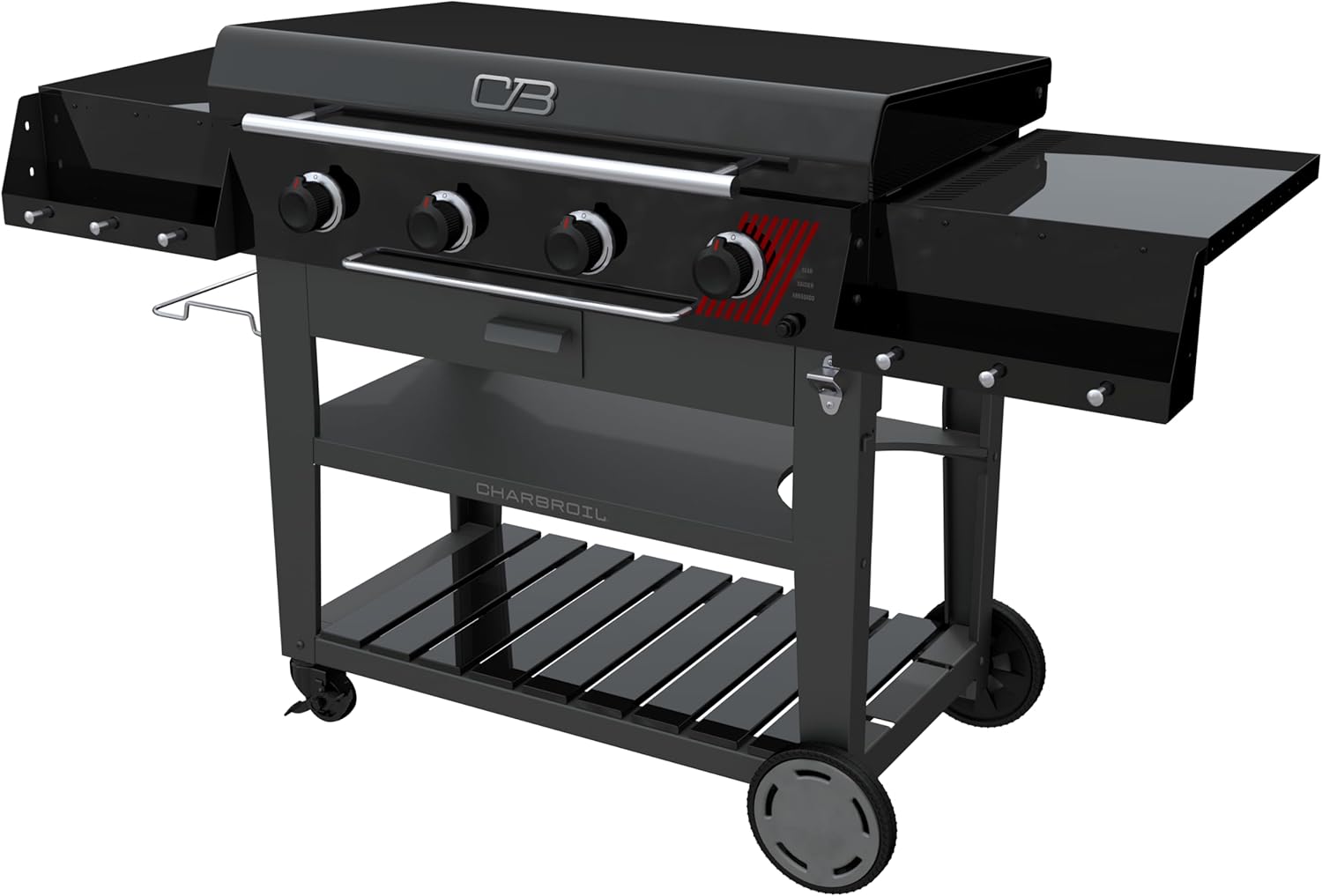 Charbroil 36" Performance Series Deluxe Propane Gas Griddle with Cart 4 Burner Flat Top Grill, Black - 463285924 36" 4 Burner Deluxe Flat Top Grill