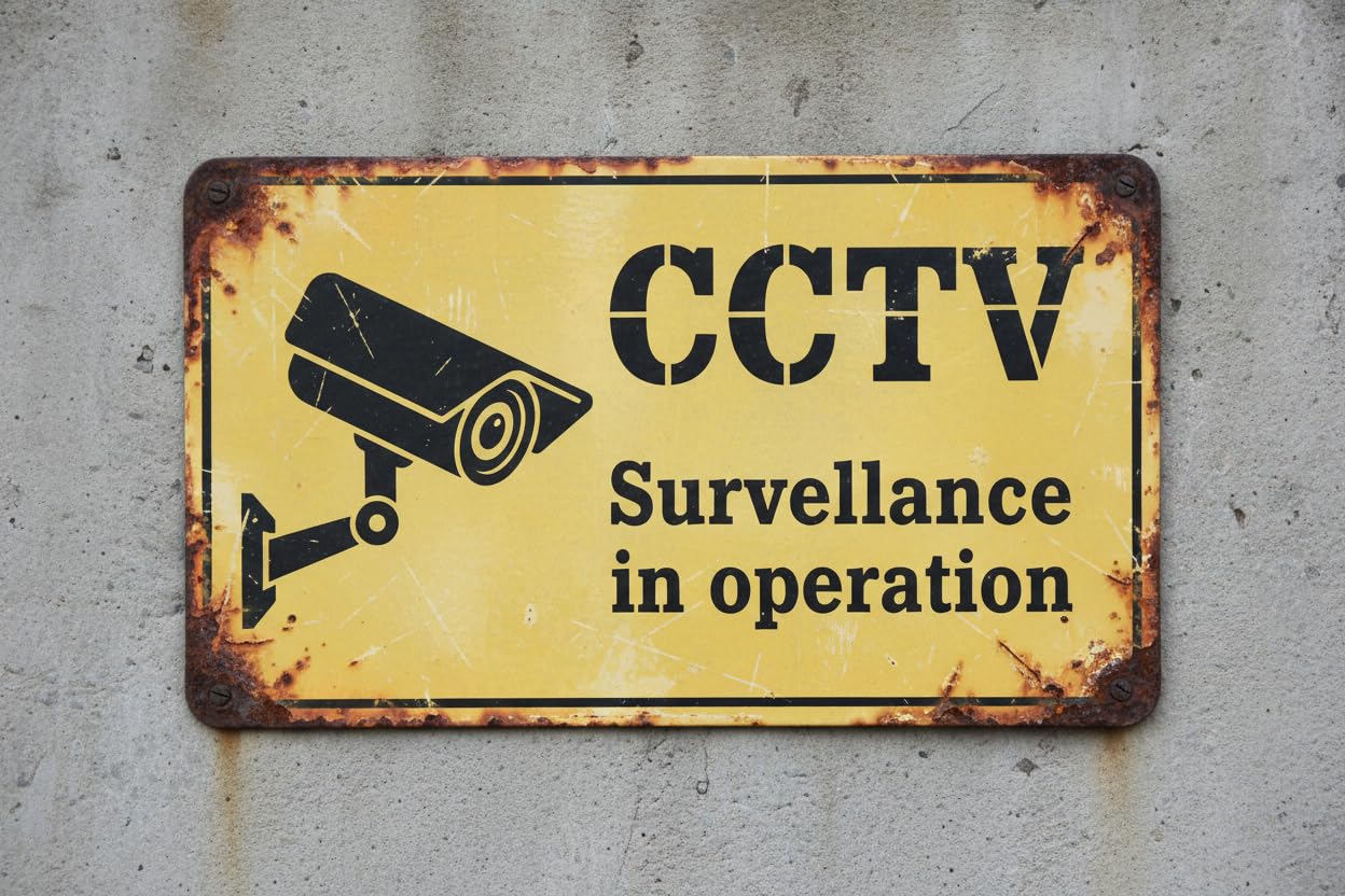 Wall Decor Cctv - Security & Property Sign (ii) Metal Sign 8 X 12 Inches Clear Signage For S, Fences Vintage Signs Aluminum Plates Printed