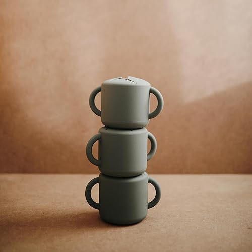 Miniatura 16 de mushie x Bluey Silicone Snack Cup | Contenedor de comida a prueba de derrames para niños pequeños y bebés (marfil azulado) Azul marfil,Bluey