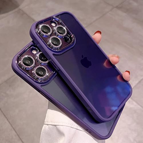 Miniatura 3 de L-FADNUT Funda compatible con iPhone 13 bonita funda de silicona para mujeres y niñas con funda de lente de cámara funda protectora con purpurina