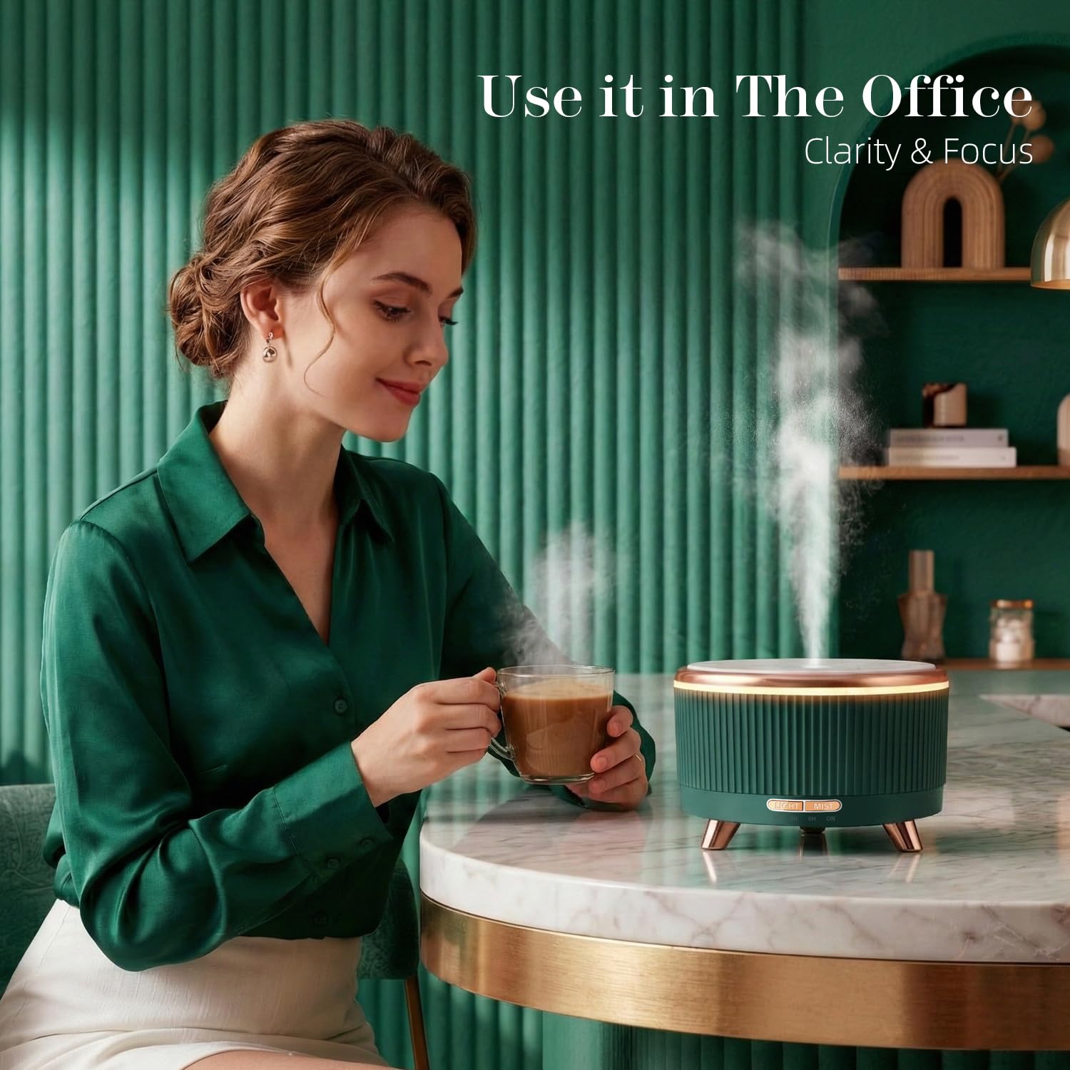 Diffusore di oli essenziali da 500 ml: diffusore di aromi ad ultrasuoni con telecomando per spa, hotel, sala yoga, umidificatore per camera da letto, con luci notturne a 7 colori e spegnimento