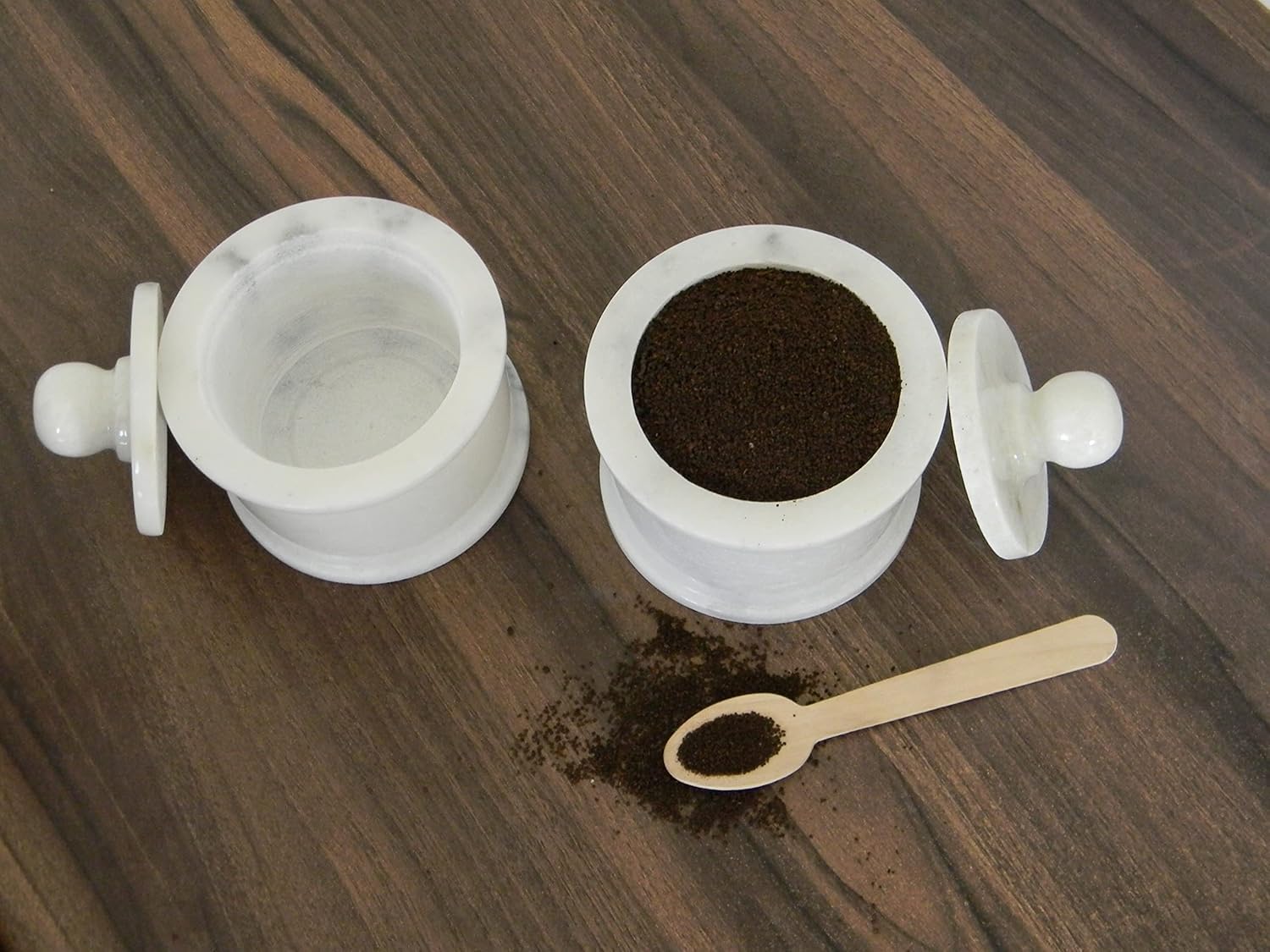 Bodega de sal de mármol blanco hecho a mano, cuencos de sal y pimienta y azúcar con tapa, tarro de especias para juego de cocina, condimentos y herramientas de especias, caja de baratijas y macetas de 4