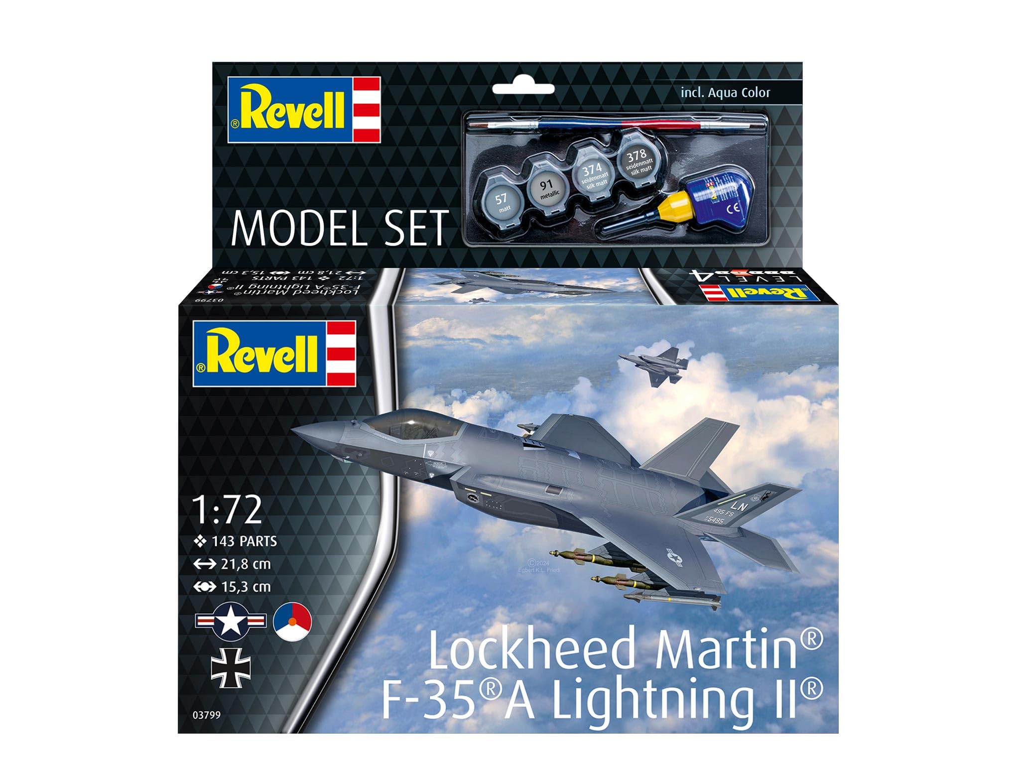 Revell 63799 Model Set Lockheed Martin F-35A Lightning II Skala 1:72 Zestaw modeli plastikowych i akcesoria
