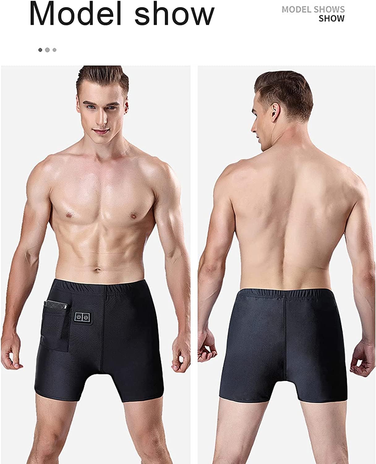 Warm Body Boxer Men's Heated Underwear Electric Panties with 3 Heating Levels for Indoor Outdoor