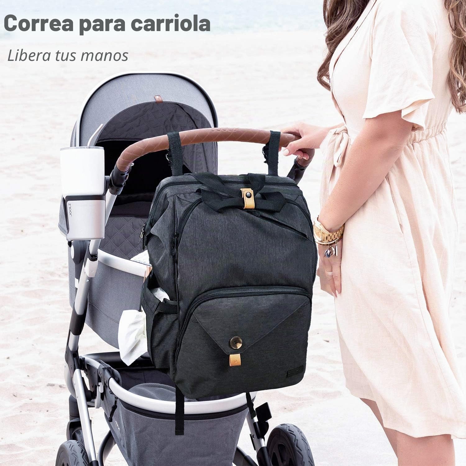 Hap Tim Mochila con bolsa para cambiar pañales para bebés/correas de cochecito/bolsillos con aislamiento, muchos bolsillos y mochila con bolsa de pañales para viajes Space de almacenamiento