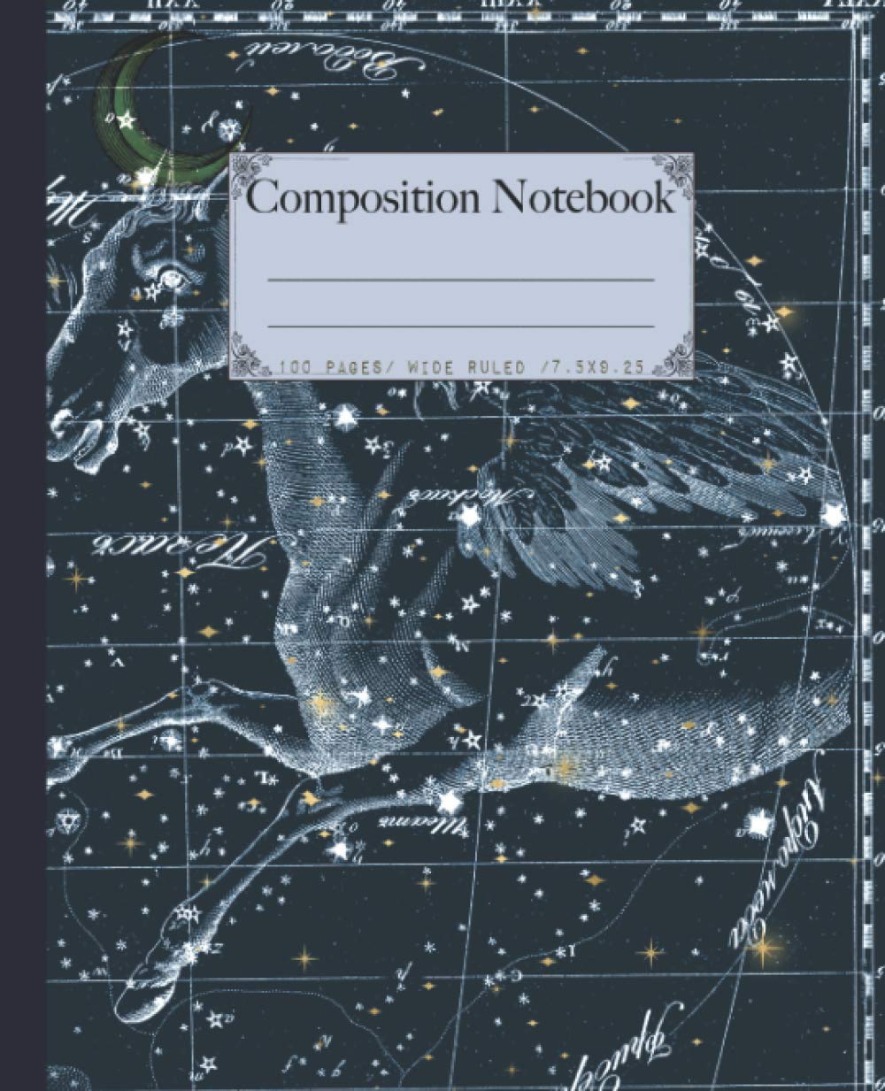 Composition notebook: Beautiful wide ruled celestial composition notebook. Zodiac & planets lined notebook for school of college. Pegasus star chart ... (Celestial zodiac astronomy themed notebooks)