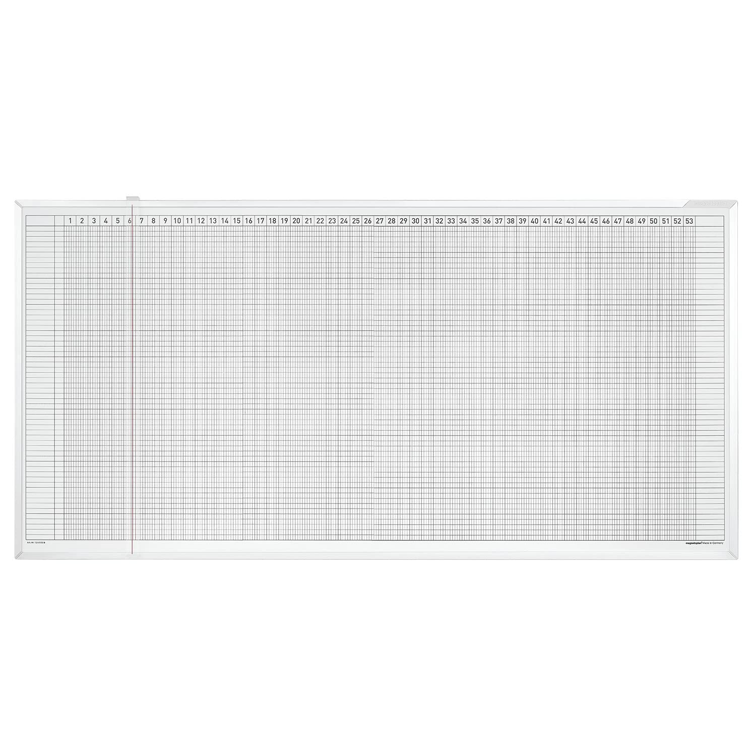 magnetoplan Aktivitäten- und Urlaubsplaner, 5-Tage-Woche | BxH 1500 x 600mm | Magnethaftender Jahresplaner für 45 Mitarbeiter bzw. Vorgänge | Magnettafel zur Terminplanung und Personalplanung