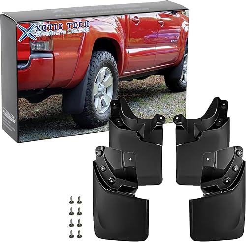 Miniatura 1 de Xotic Tech - Juego completo de 4 protectores de salpicadura de barro delantero y trasero con accesorios de herraje compatible con Toyota Tacoma