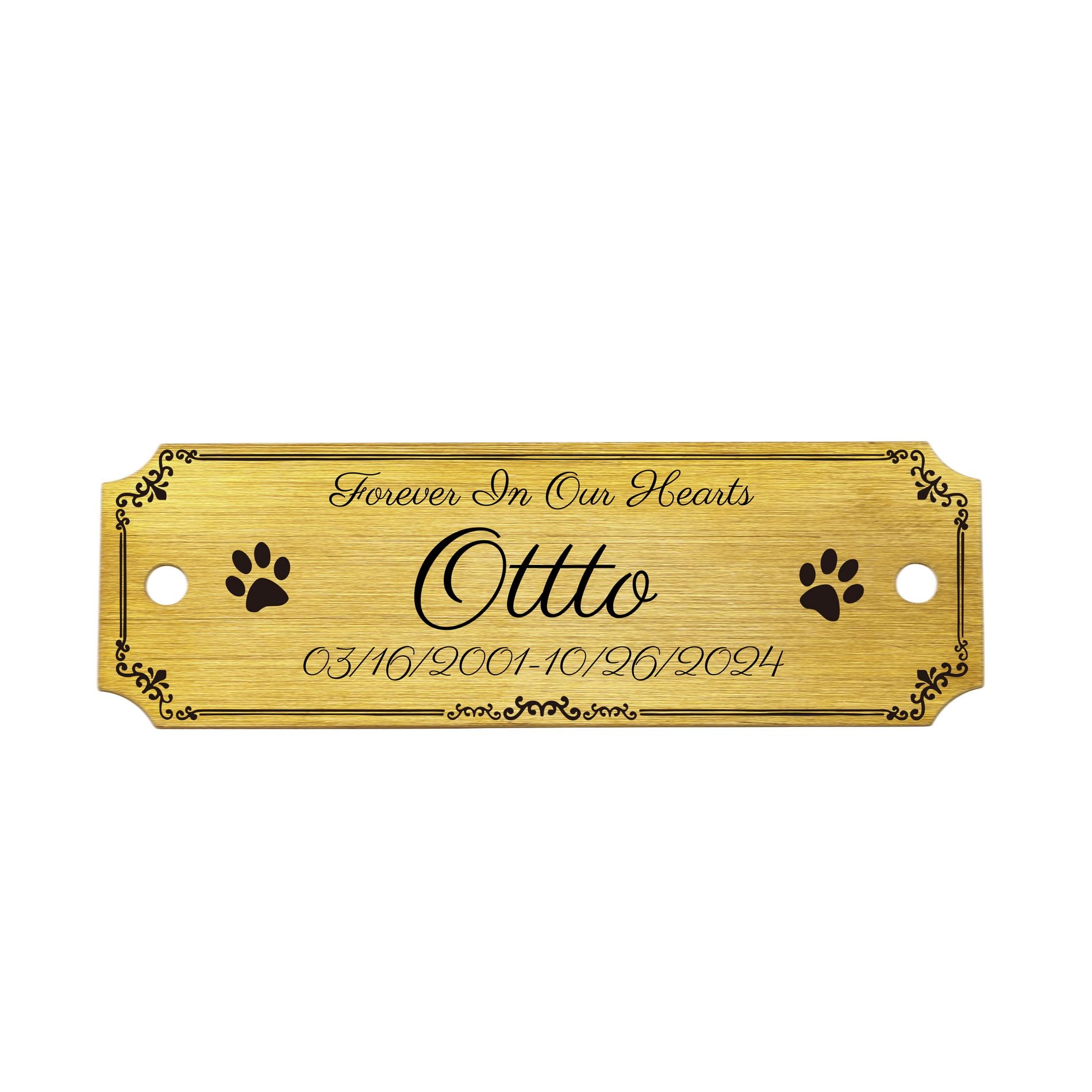 OTXIXTO Plaques Personalized Engraved Name Plates for Office Desks Door Wall Trophy Custom Metal Plate with Screws (Gold, Notched Corner, 3" x 1")