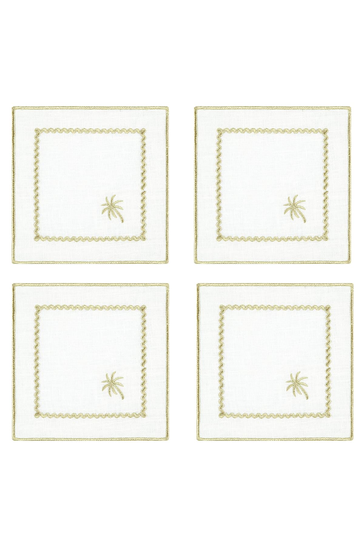 Pink - Hand Embroidered Cotton Roti Napkin 06