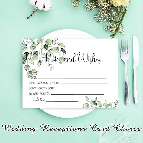 Miniatura 4 de Zonon Tarjetas de consejos y deseos, sin revestimiento, tarjetas de consejos de boda impresas de peso pesado para la novia y el novio, baby shower,