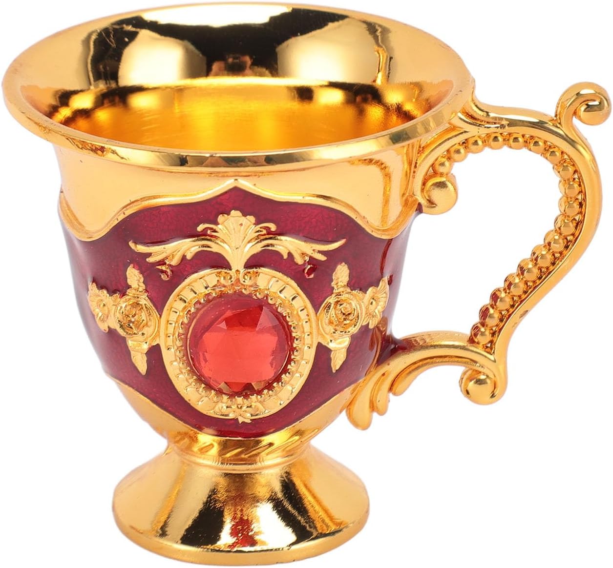 Vintage Coffee Pot Set, Vintage European Turkish Tea Sets with 6 Coffee Cup and Tea Tray Luxury Teapot Set for Dining Table, Coffee Table, Wedding Table (Gold Red)
