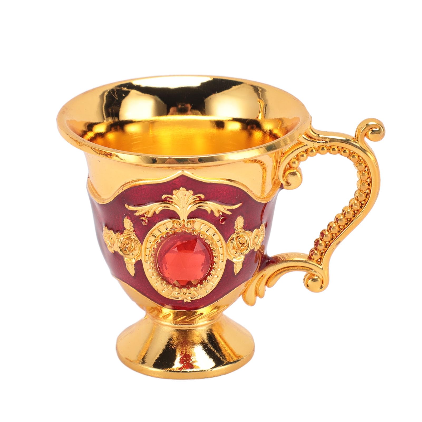 Juego de Cafetera Vintage, Juegos de Té Turcos Europeos Vintage con 6 Tazas de Café y Bandeja de Té, Juego de Tetera de Lujo para Mesa de Comedor, Mesa de Café (Gold Red)