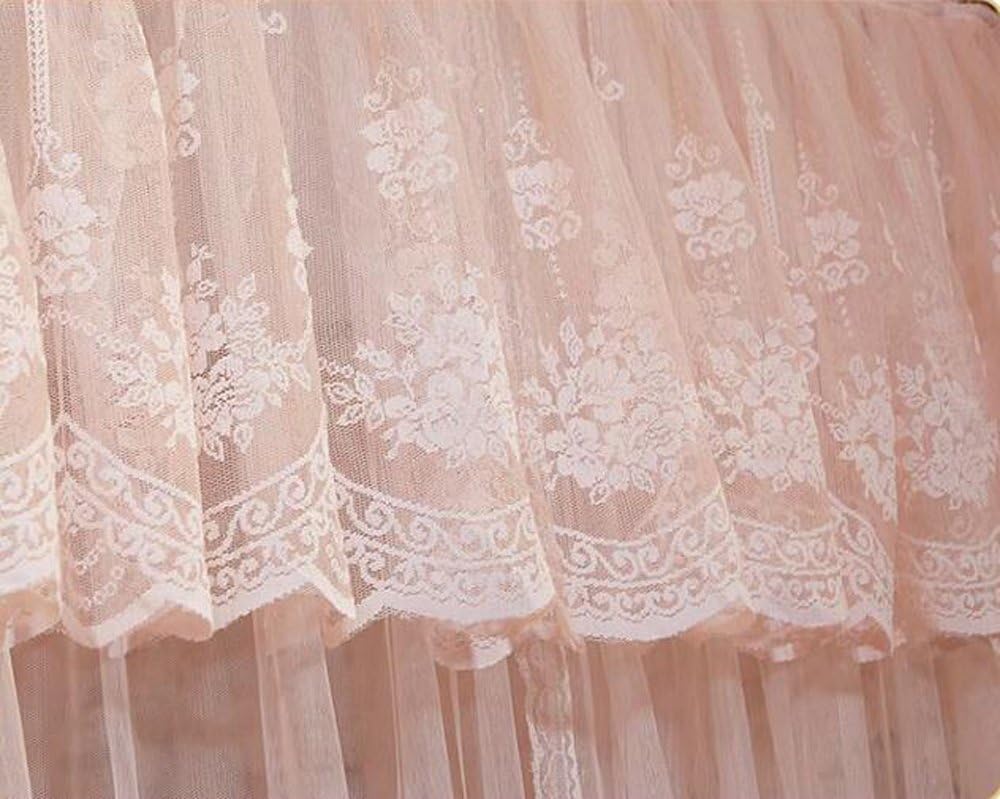 Mengersi 4 Corner Bed Curtain Canopy Net Canopies -Princess Style Bedroom Decoration for Adults &Girls Boys (California King, Peach)