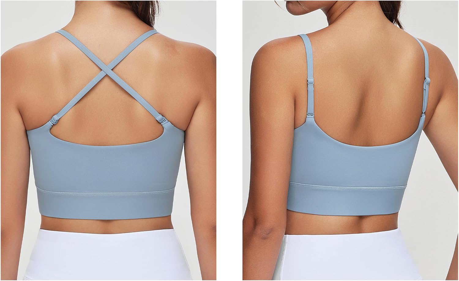 THE GYM PEOPLE Women's Adjustable Longline Sports Bras Scoop Neck Padded Wireless Workout Yoga Tops - Image 4