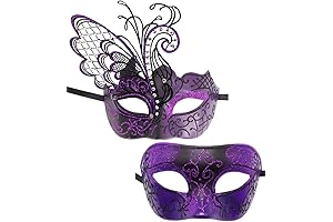Awlsyj Couples Masquerade Mask Metal Roman Venetian Halloween Mardi Gras Costumes Party Ball Prom Mask