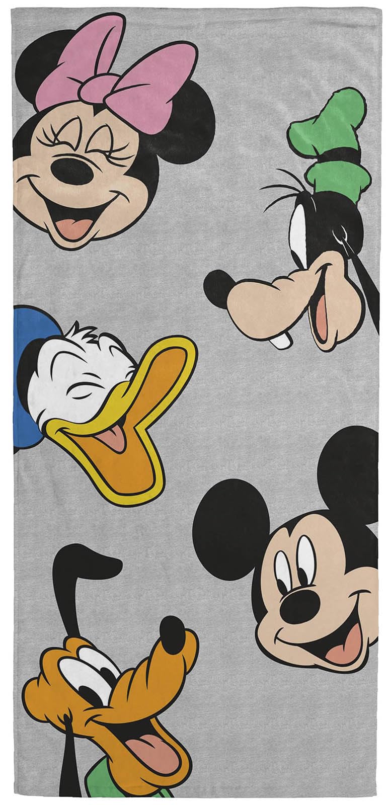Disney Mickey Mouse & Friends Kids Bath Pool Beach Towel - Super Soft & Absorbent 100% Cotton Towel, Measures 28 x 58 Features, Minnie Mouse, Donald Duck, Goffy & Pluto
