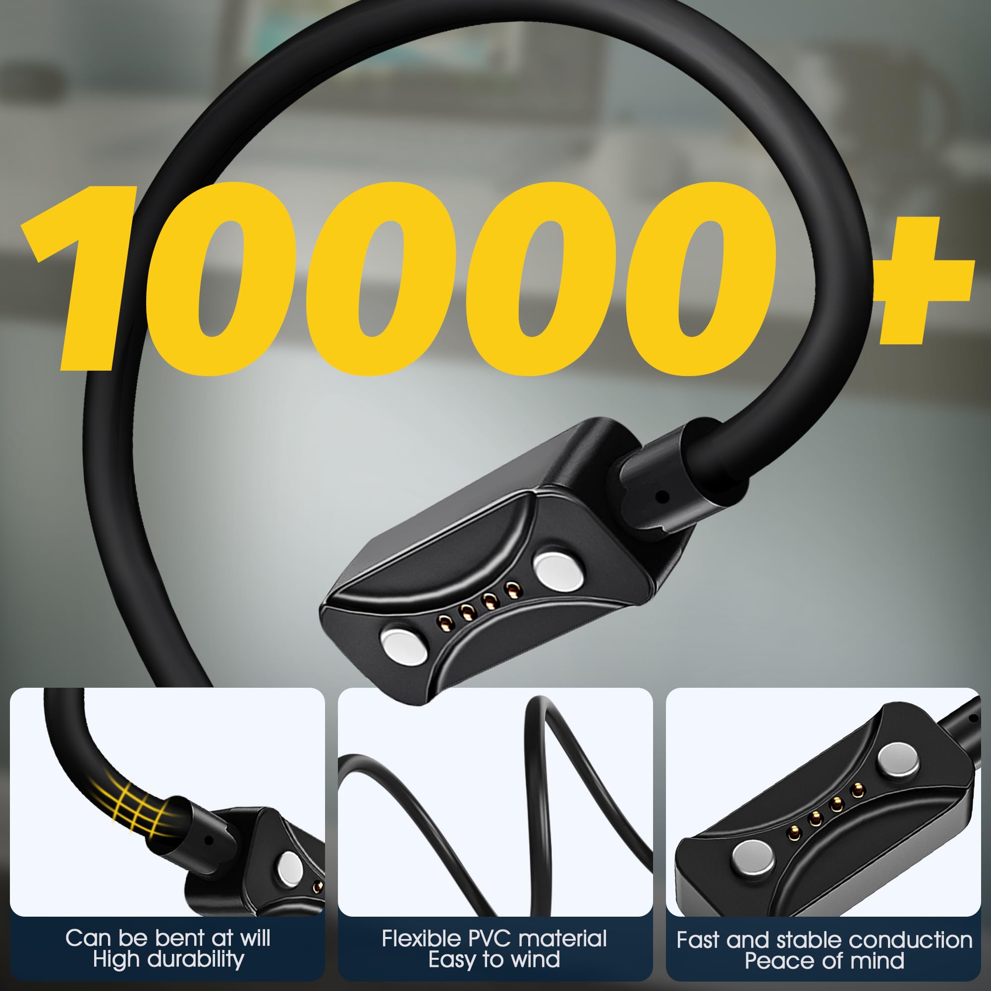 Câble Chargement 1m NEWZEROL Compatible Polar Pacer, Pacer Pro, Ignite 3, Vantage V3 - Magnétique