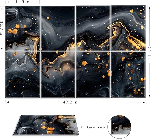 Miniatura 5 de KIOSSUT Paquete de 8 paneles acústicos artísticos, paneles de pared insonorizados, paneles decorativos de amortiguación de sonido, paneles