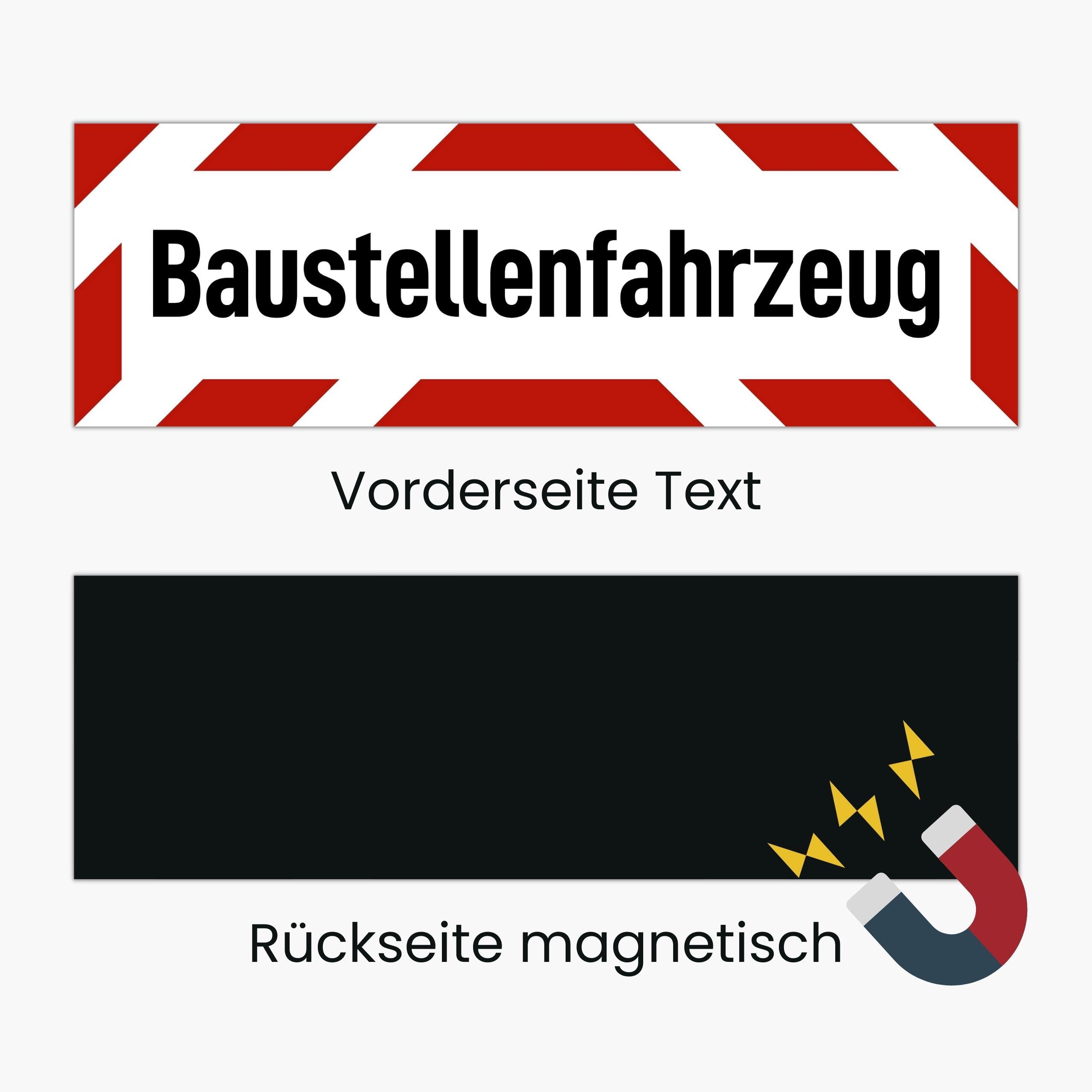 Construction Vehicle Magnetic Sign (32 x 10 cm Large), Magnetic Sign Suitable for Any Car on the Construction Site - Image 2