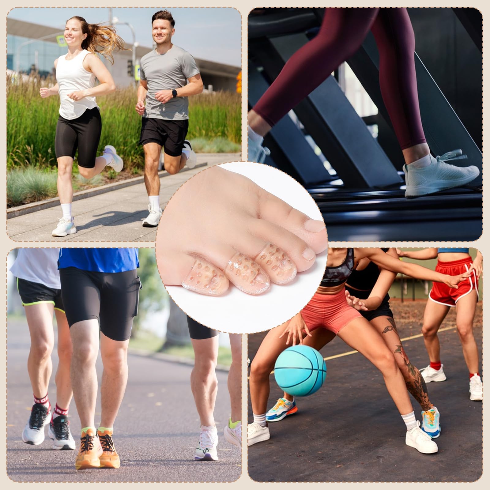 60 Piezas Protector Dedo Pie Silicona Transparente - 50 Dedos Pequeños 10 Grandes, Protector Dedos Pie Transpirable, Silicona Protector Antifricción para Caminar, Correr, Bailar y Deportes