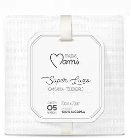 Papi Textil Fralda Super Luxo Mami C/ Bainha Branca 70Cm X 70Cm Contem 05 Un
