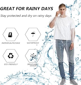 CHGANG 3 Pack Disposable Rain Ponchos For Adults,Ponchos Adults for Men and Women with Hood Family Pack,Emergency Rain Ponchos For Camping,Travelling,Festivals Essentials