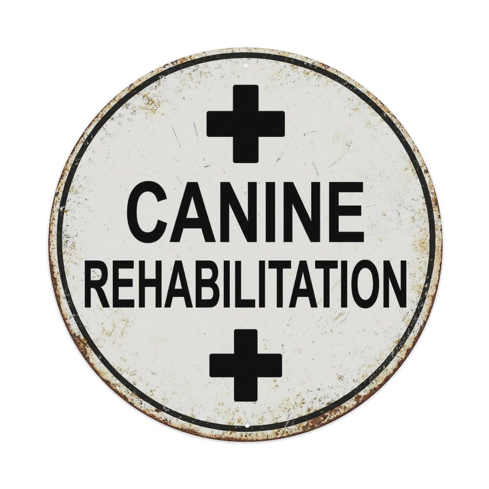 Vintage Canine Rehabilitation Decor Metal Tin Sign