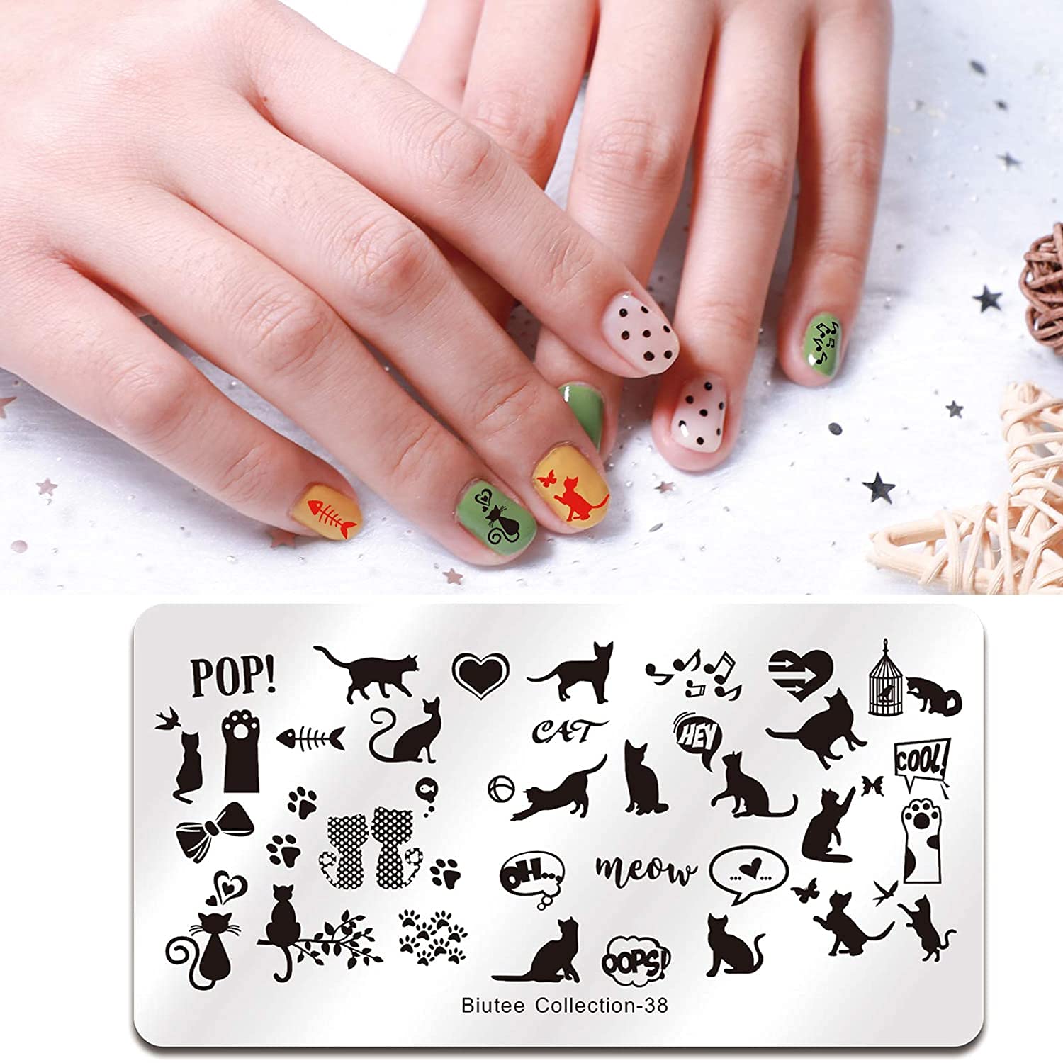 Amazon | Biutee ネイルイメージプレートセット ネイルスタンプセット