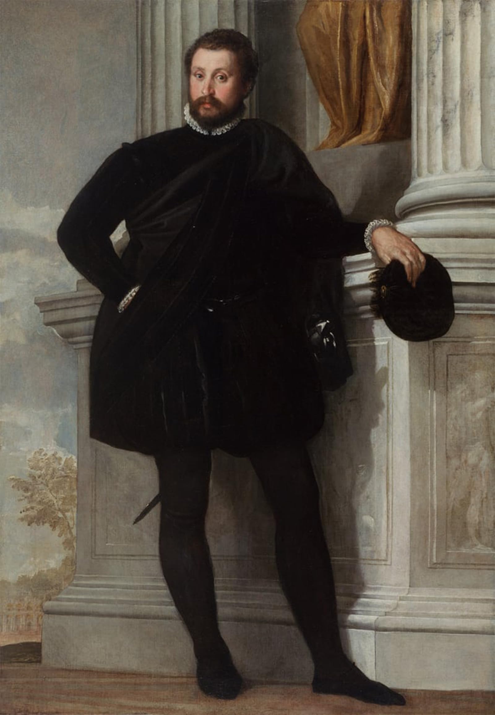 ARTXLXXBN Famous Painting Canvas Artwork Graffiti Print Portrait of a Man by Veronese Portrait Canvas Image for Home Decor 60x90cm