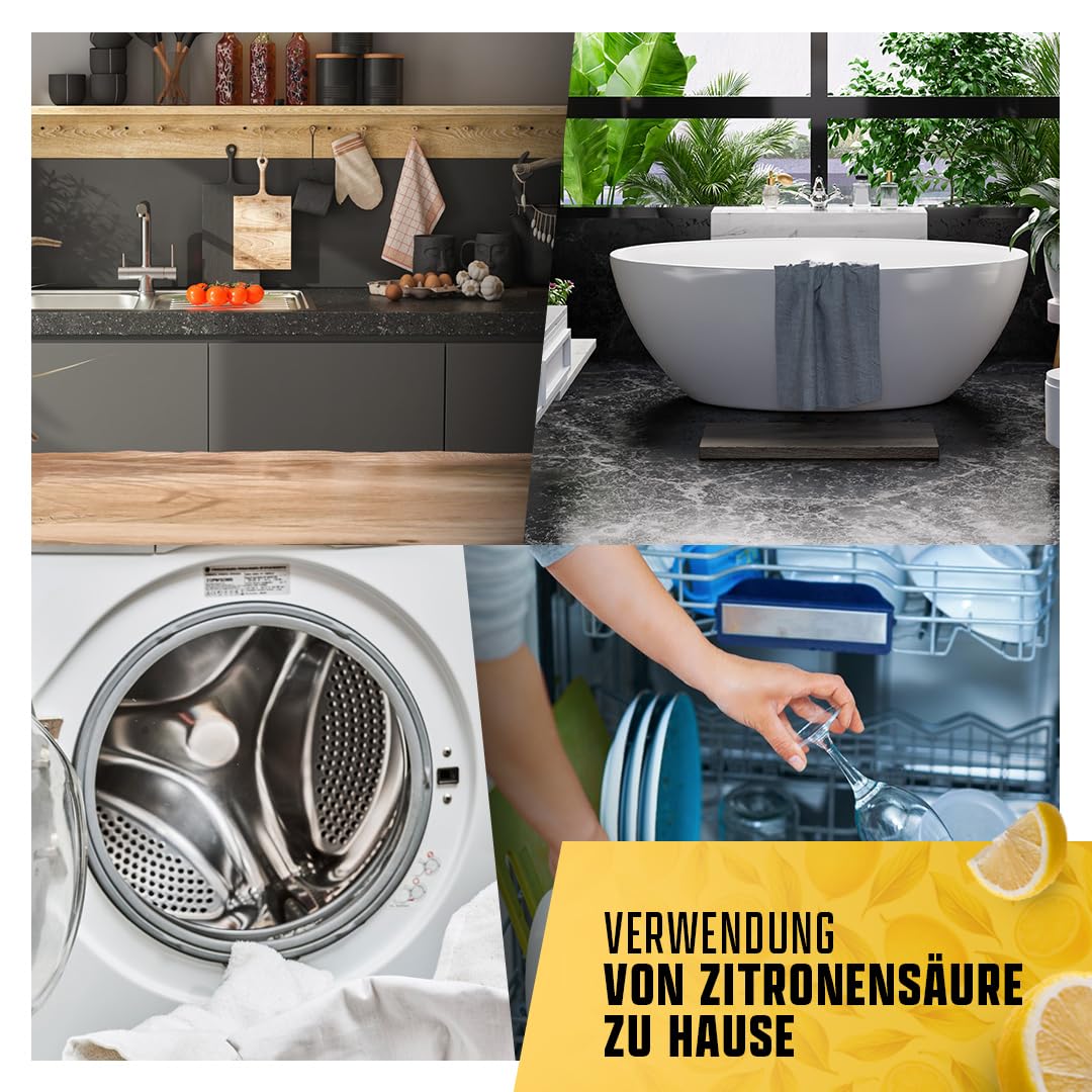Zitronensäure Pulver 8 kg Lebensmittelqualität Entkalker Vorrat | Für Haushalt und zum Reinigen | Eimer mit Deckel und Tragegriff