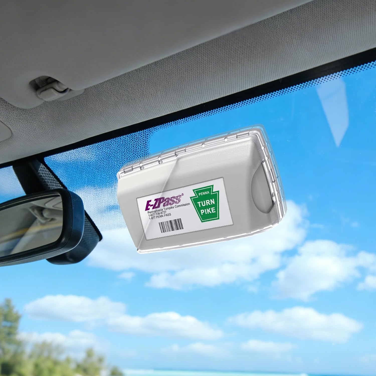 Zeyitian Ez Pass Holder Clear 1 Pack - Super Strong Suction Cups for Windshield, Toll Pass Transponder Holder for EZ Pass/iPass