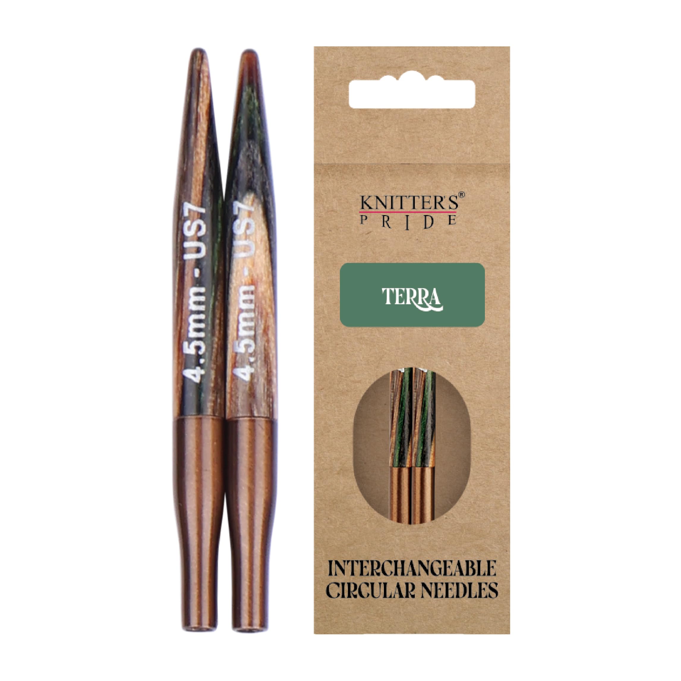 Knitter's Pride Green/Brown Terra Mini Interchangeable Knitting Tip 4.5 Mm - 1 Piece