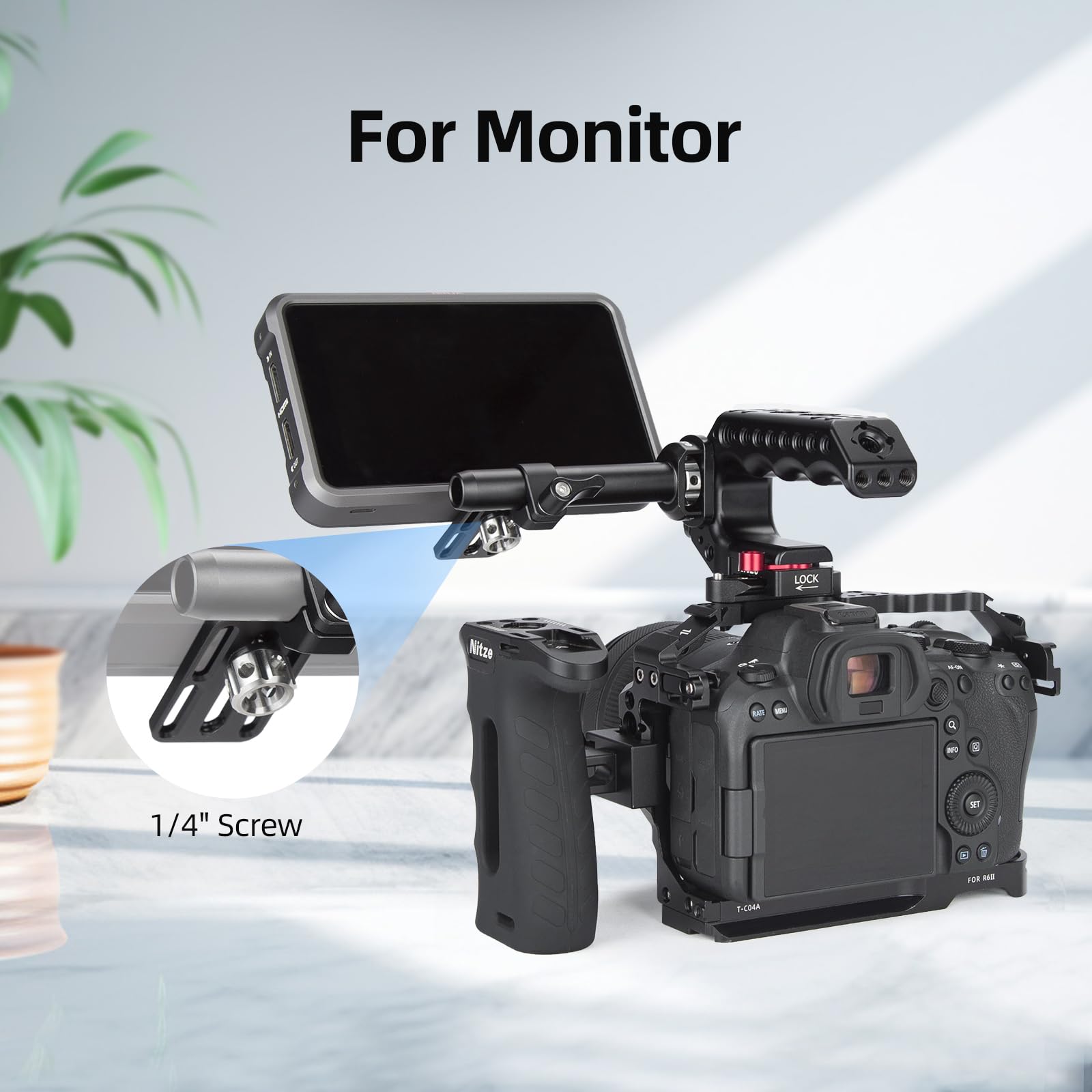 Nitze 15mm Rod Clamp Adapter, 15-mm-Stangenklemmadapter mit Montageplatte für Monitor, Wireless Transmitter/Receiver and DJI Focus Pro LiDAR – N10D