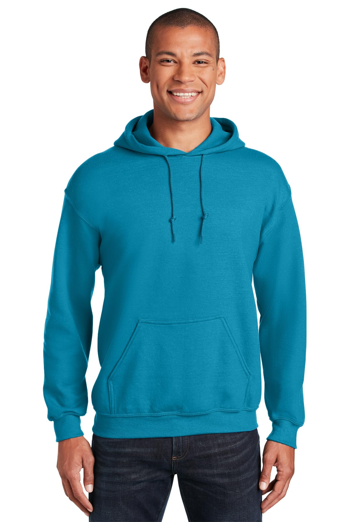 Gildan Men's Heavy Blend Drawcord Hooded Sweatshirt, Safety Pink