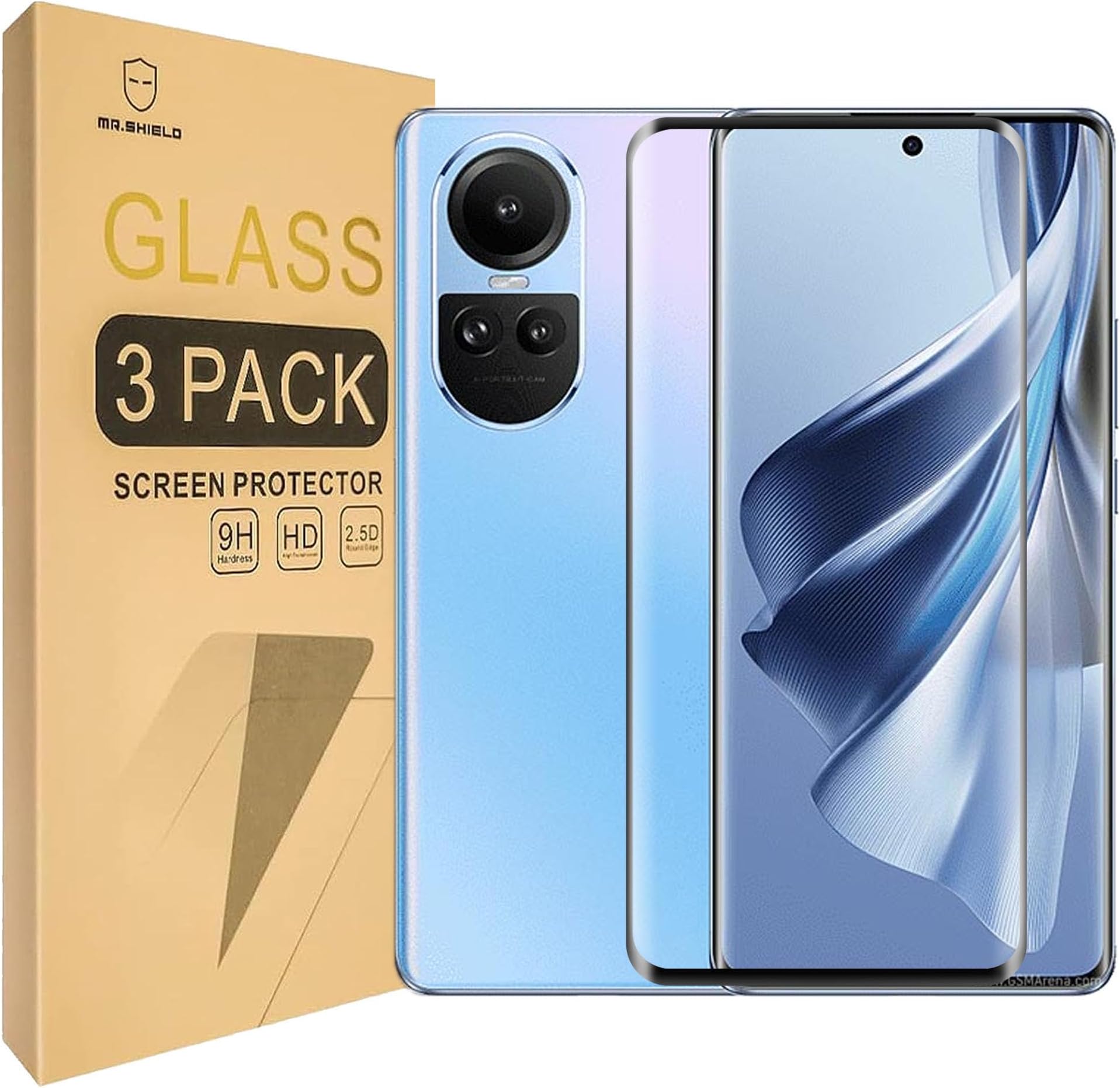 (3 Pack) Compatible for Oppo Reno 10 5G Screen Protector Tempered Glass [Hardness 9H ][High definition] [Anti Scratch] H-G815