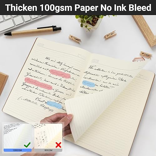 Miniatura 4 de EUSOAR - Cuadernos universitarios rayados, paquete de 3 A4 11" x 8-12", 40 hojas  80 páginas, papel grueso de 100 gm, cuadernos a granel, blocs de